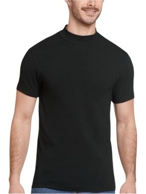 J. Crew Men’s Stretch Cotton Elbow Sleeve Mock neck Tee Shirt NWT Black